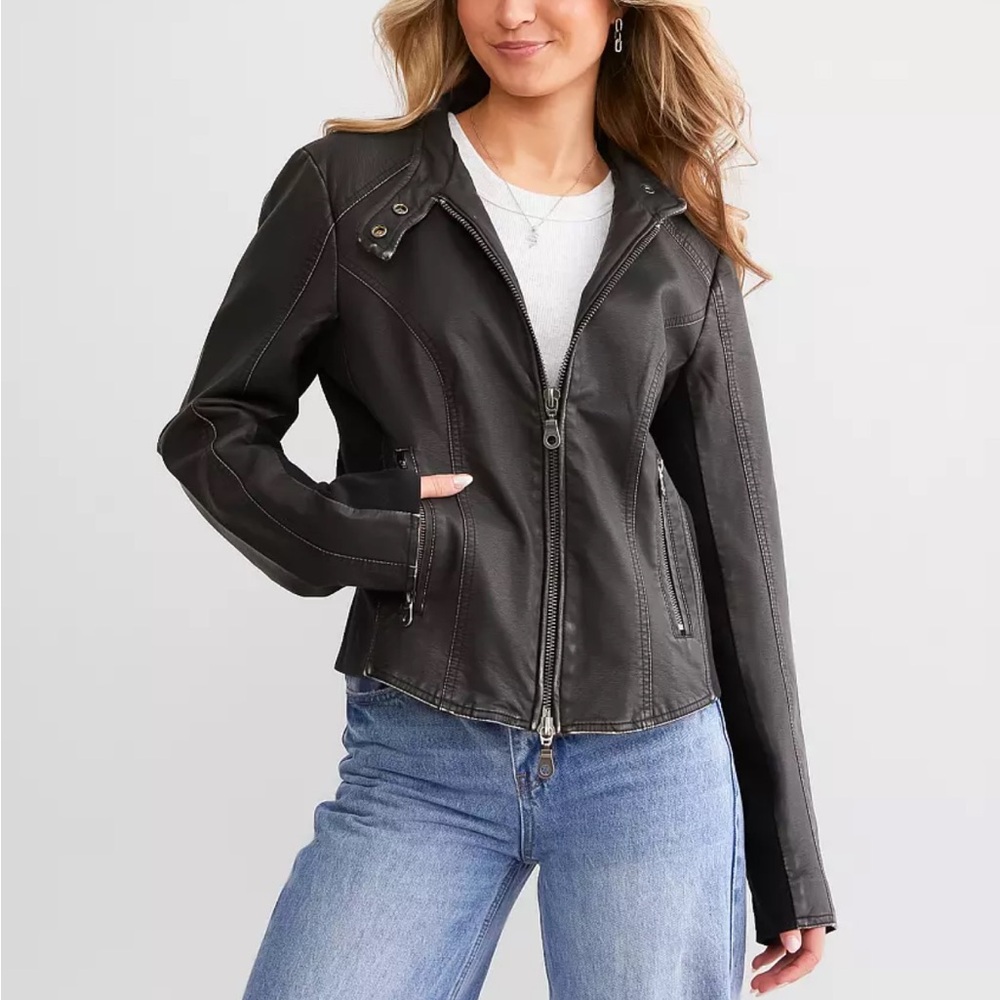 We the Free - Max Vegan Moto Jacket in Black, XS
